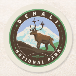 Denali National Park Round Paper Coaster