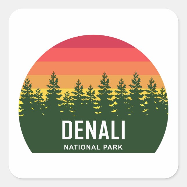 Denali National Park Square Sticker (Front)