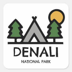 Denali National Park Square Sticker