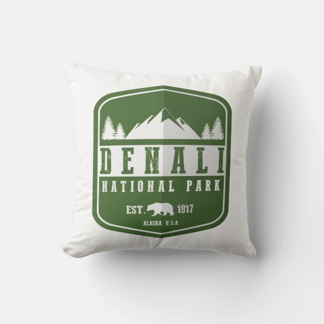 Denali National Park Throw Pillow (Front)