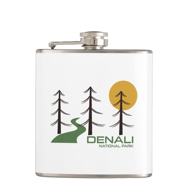 Denali National Park Trail Hip Flask (Front)