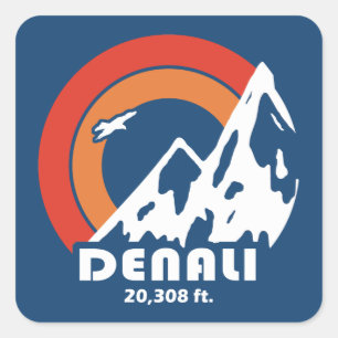 Denali Sun Eagle Square Sticker