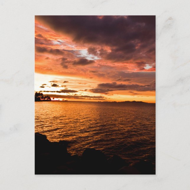 Denaru Island Sunset, Fiji Postcard (Front)