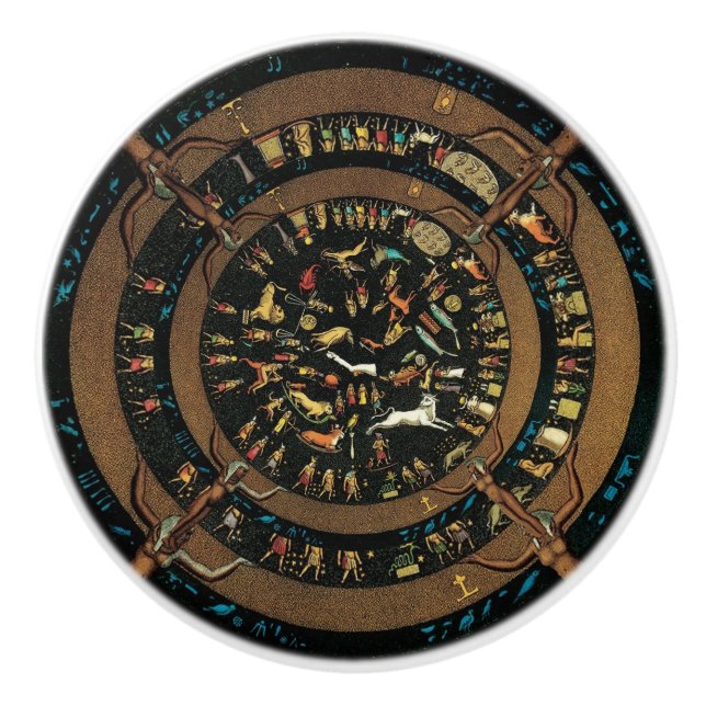 Dendera Zodiac Egypt's Hathor Ceramic Pull (Front)