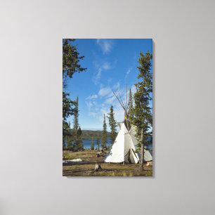 Dene Tribe gathering, Northwest Territories, Canvas Print
