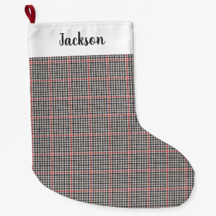 Denholm Village Tweed Check Pattern Large Christmas Stocking