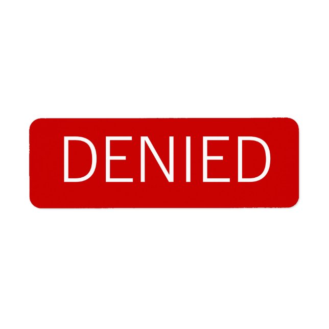 DENIED label (Front)