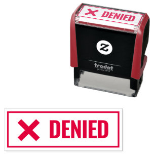 ✖ Denied red cross mark red symbol custom office Self-inking Stamp