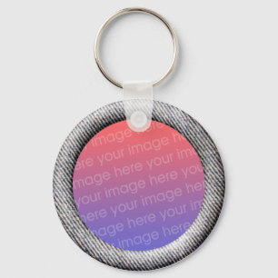 Denim (3d effect frame border) Template Keychain