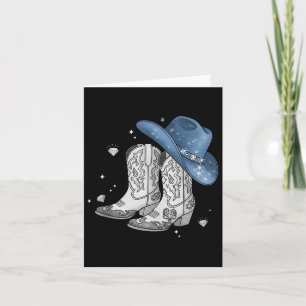 Denim &amp; Diamonds Black Tee Western Cowgirl Boo Card