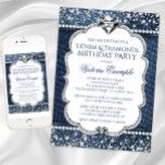 Denim and Diamond Bling Birthday Party Invitations<br><div class="desc">Denim and diamonds birthday party invitations beautiful diamonds on a pretty denim and diamond background. You can easily customize these elegant flashy denim and diamond birthday party invitations for your event by simply adding your details in the font style of your choice. This is a printed design with no real...</div>