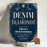 Denim and Diamonds Birthday Invitation