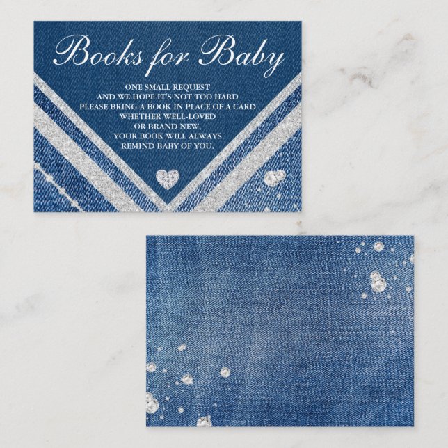 Denim and Diamonds Book Request Enclosure Card (Front/Back)
