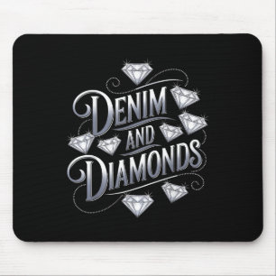 Denim And Diamonds Glam Cowgirl Party Design  Mouse Pad