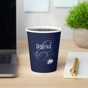 Denim and diamonds  paper cups
