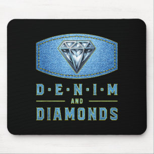 Denim and diamonds western fashion concert party mouse pad