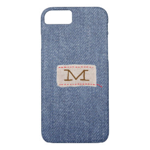 Denim and Fabric Tag Monogram iPhone 8/7 Case