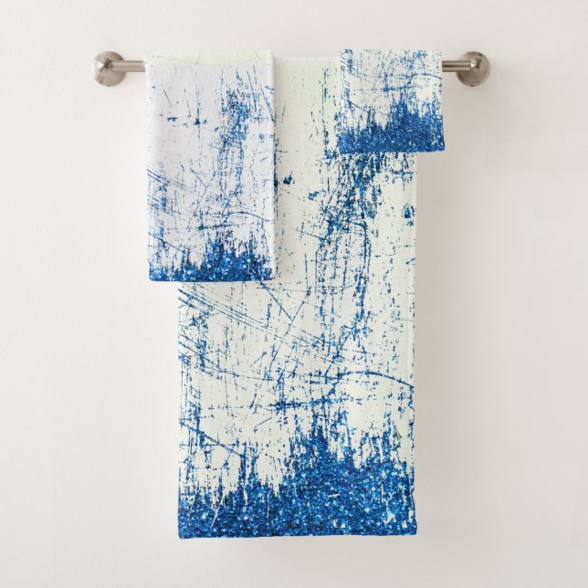 Denim and glitter bath towel set (Insitu)