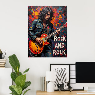 Denim and Guitar Poster