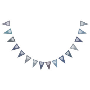 Denim and Lace Heart Bunting Banner Flags