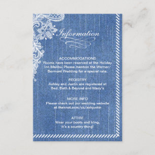 Denim and Lace Information card