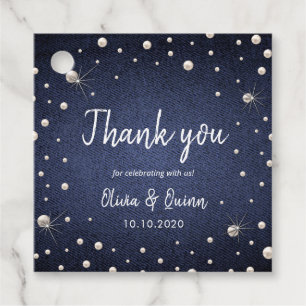 Denim and Pearls Favour Tag