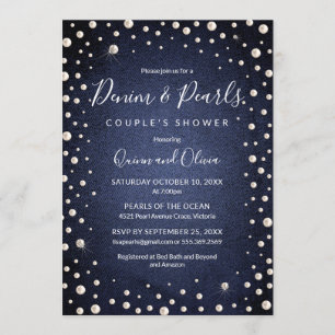 Denim and Pearls Invitation