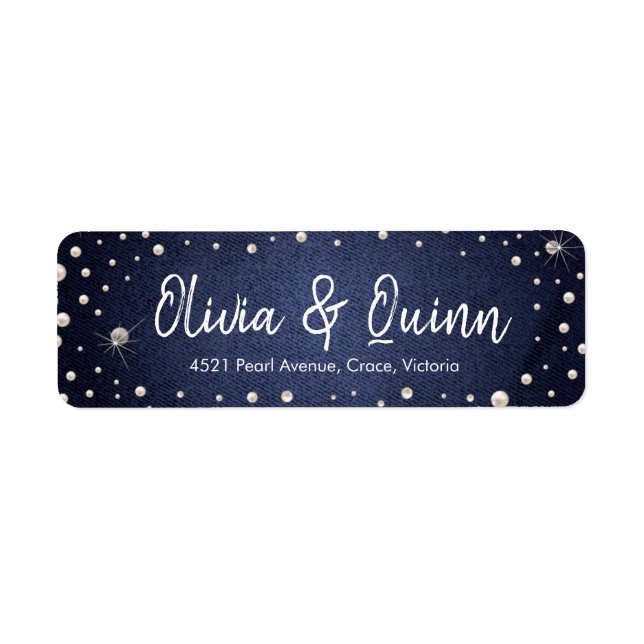 Denim and Pearls Return Address Label (Front)
