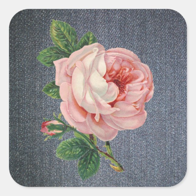 Denim and Vintage Rose Stickers (Front)
