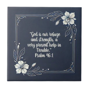 Denim and White Minimal Frame  Bible Verses  Tile