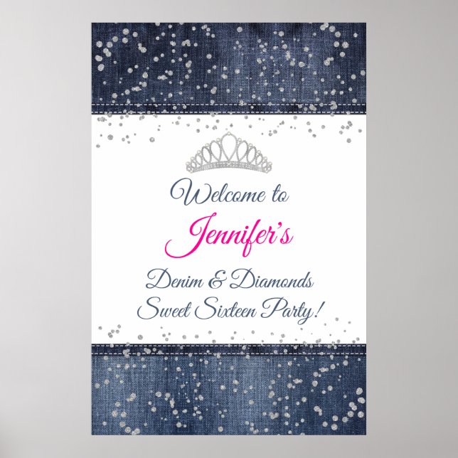 Denim, Argent Confetti, Diamond Tiara Affiche de b (Devant)