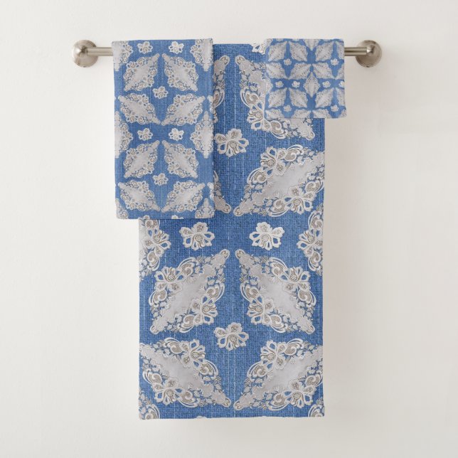 Denim avec Motif de répétition de dentelle (En situation)