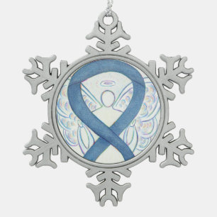 Denim Awareness Ribbon Angel Ornement