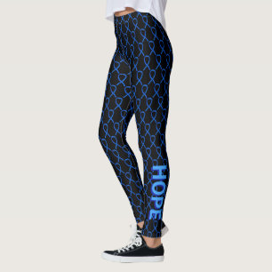 Denim Awareness Ribbon Art Custom Word Leggings