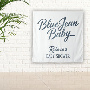 Denim Bear Clothesline Boy Blue Jean Baby Shower Tapestry