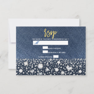 Denim Bleu Jean & Diamants Bling Diamant RSVP