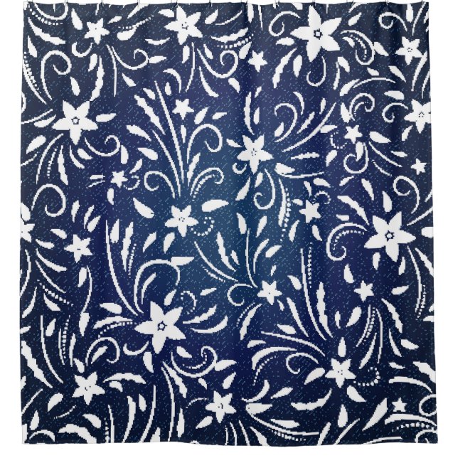 Denim Blooms: Floral Pattern Background (Front)