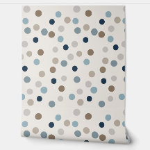 Denim Blue and Tan Dot Pattern