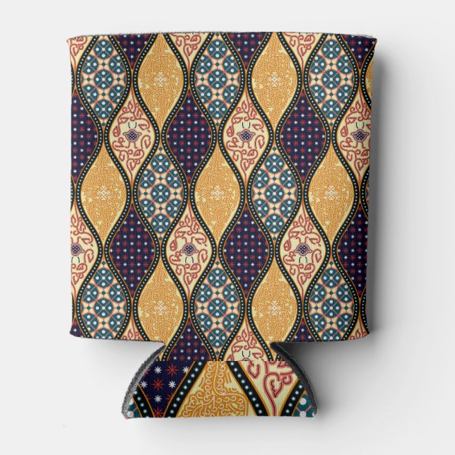 Denim Blue Art Nouveau: Seamless Can Cooler (Front)