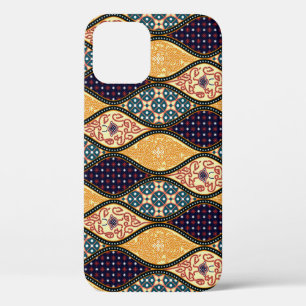 Denim Blue Art Nouveau: Seamless iPhone 12 Case