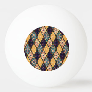 Denim Blue Art Nouveau: Seamless Ping Pong Ball