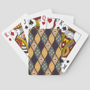 Denim Blue Art Nouveau: Seamless Playing Cards