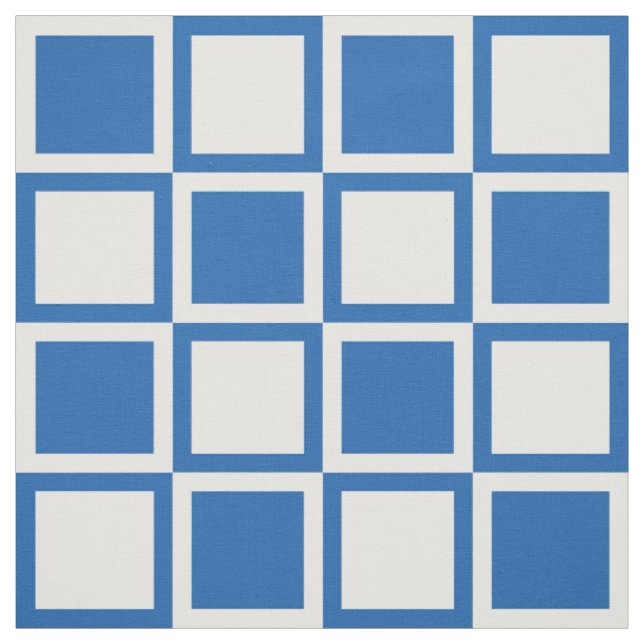 Denim Blue Bold Mod Squares ~ large scale Fabric (Swatch)