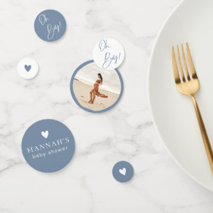 Denim Blue Boy Baby Shower Custom Confetti