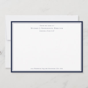 Denim Blue Business Monogram From The Desk of Not Card