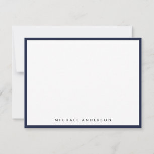 Denim Blue Classic Border Correspondence   Card