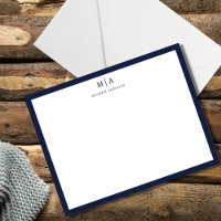 Denim Blue Classic Border Monogram Correspondence