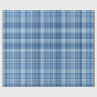 Denim Blue Classic Plaid Wrapping Paper