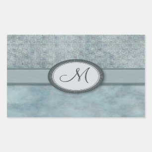 Denim Blue Coin Pattern with Monogram Sticker