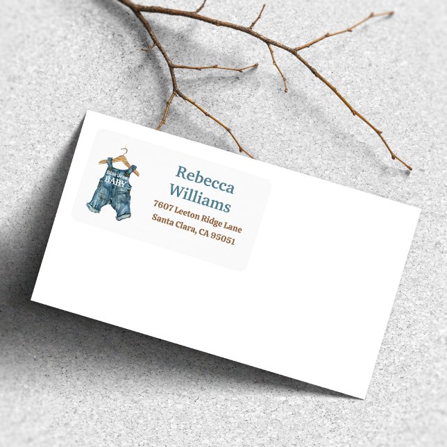 Denim Blue Jean Baby Boy Baby Shower Address Label (Creator Uploaded)
